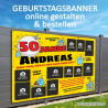 Geburtstagsbanner mit vielen Fotos selbst gestalten. Expressproduktion in österreich.